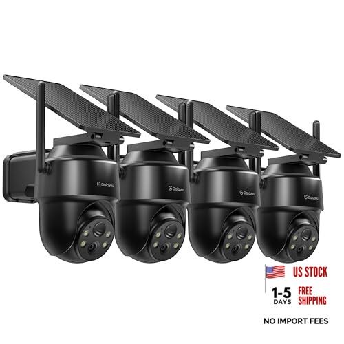 2K Security Cameras Wireless Outdoor-360° PTZ Cameras for Home 2.4Ghz-4P-B