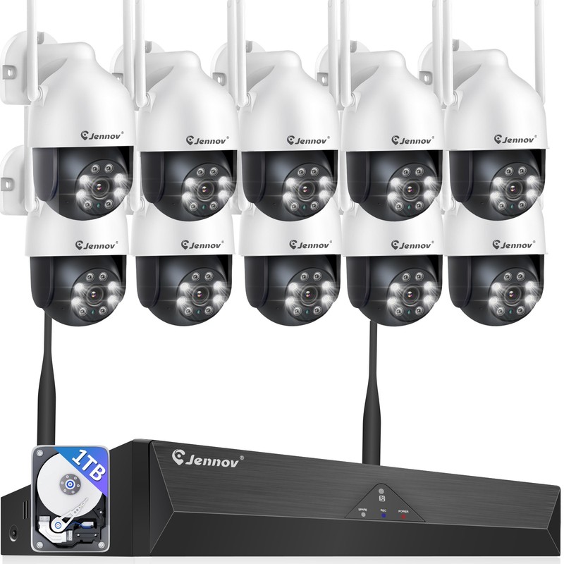 5MP Smart Home Security Camera System 10CH 1TB NVR WiFi Alexa Human Detection