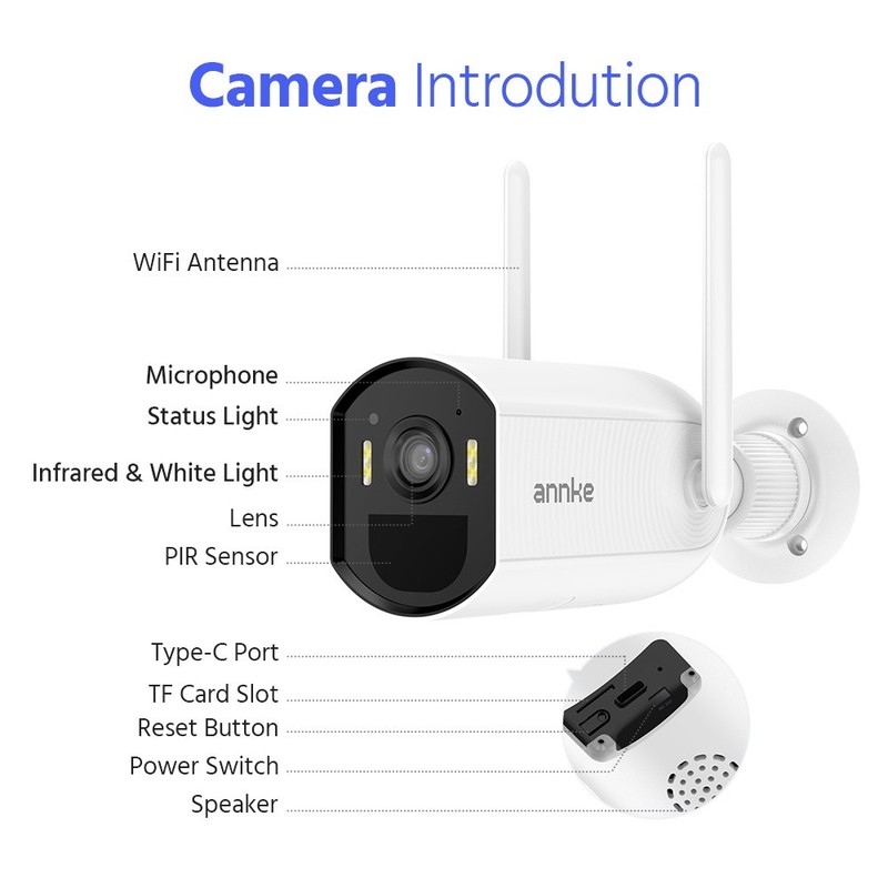 ANNKE Wireless Color Security Camera System Solar Battery Powered 2-Way Audio gallery