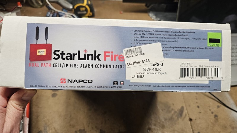 Napco Starlink VI-CFBPS-J Verizon LTE Communicator