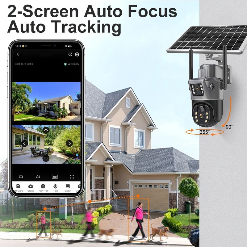 WiFi 4MP Wireless Solar Power PTZ IP Camera Security Waterproof 8X Digital Zoom gallery