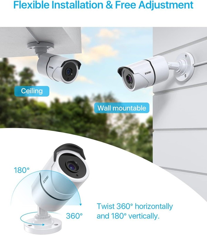 ZOSI 16CH 5MP Lite Home Security Camera System CCTV DVR 12pcs 1080P Outdoor 2TB gallery