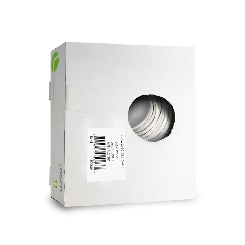 Security Wire Burglar Alarm 22/2 AWG Cable 500FT Solid White 500' Speaker Cable gallery