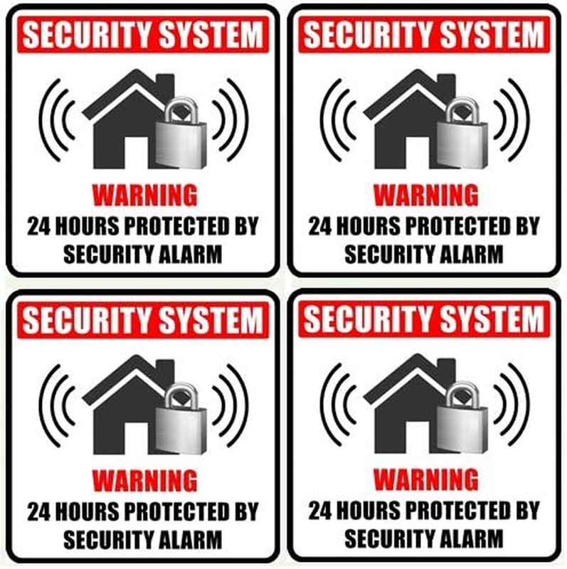 Outdoor/Indoor (4 Pack) 4" X 4" Home Business Security Burglar Alarm System Wind gallery