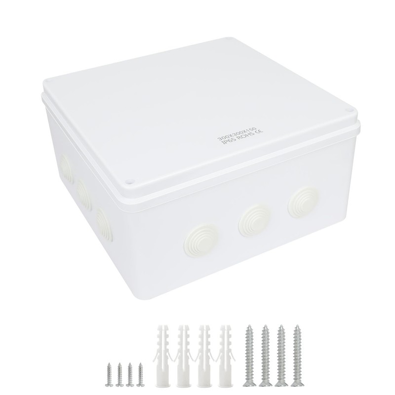 LeMotech Junction Box, ABS Plastic IP65 11.8" x x 5.9" (1pc), White
