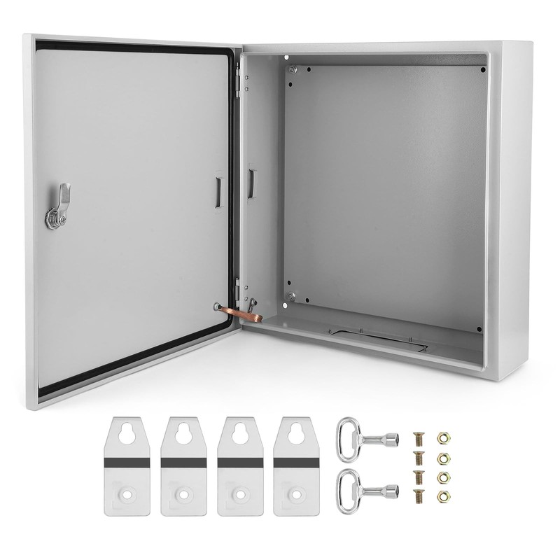 Electrical Box, 24x24x8 NEMA 4X Steel 24*24*8, Gray white