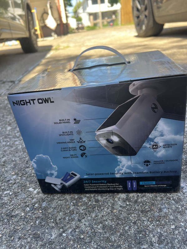 Night Owl 2K 64GB Hub Recorder Security System w/ 3 Battery Solar Cameras