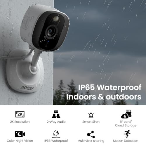 2K Cameras for Home Security-Outdoor/Indoor Camera for C1-White-4pack-2.4G gallery
