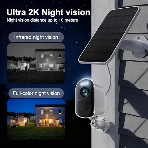 Security Cameras, Wireless Camera Outdoor Powered by 1 Count white and black gallery