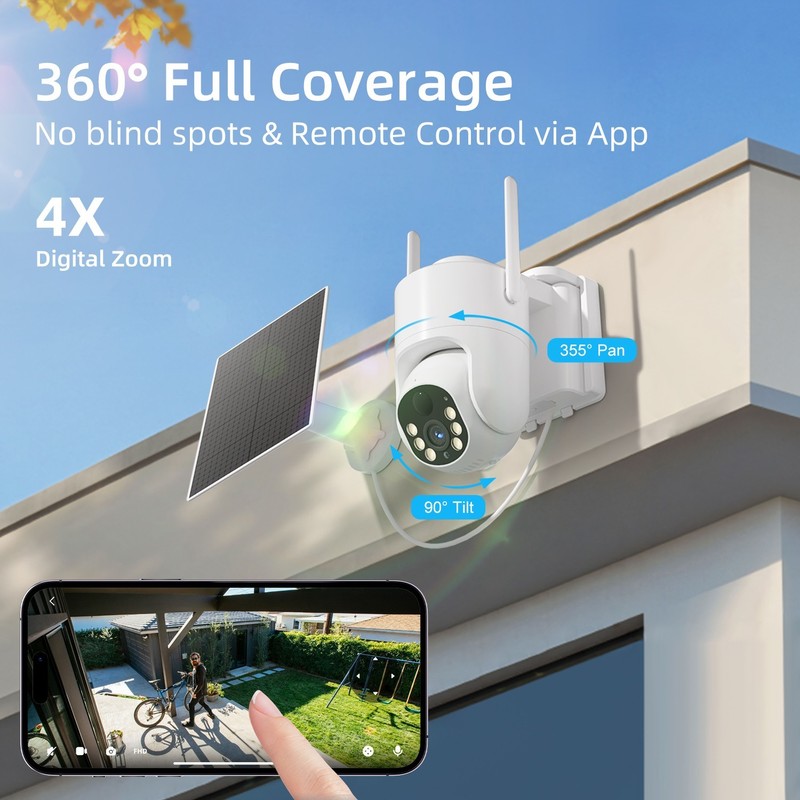 4G LTE Cellular Solar Security Camera No WiFi Outdoor gallery