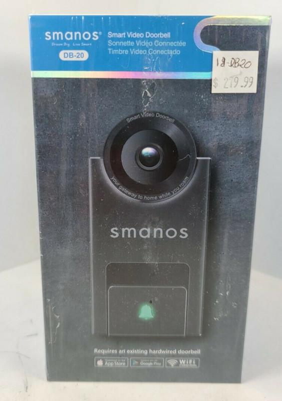 Smanos DB-20 Smart Video Doorbell iOS Android New in Box