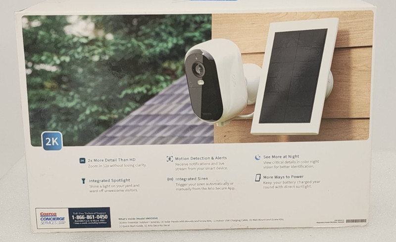3 Pack Arlo Essential Outdoor 2K Camera 2nd Generation with Solar Panels, NEW gallery
