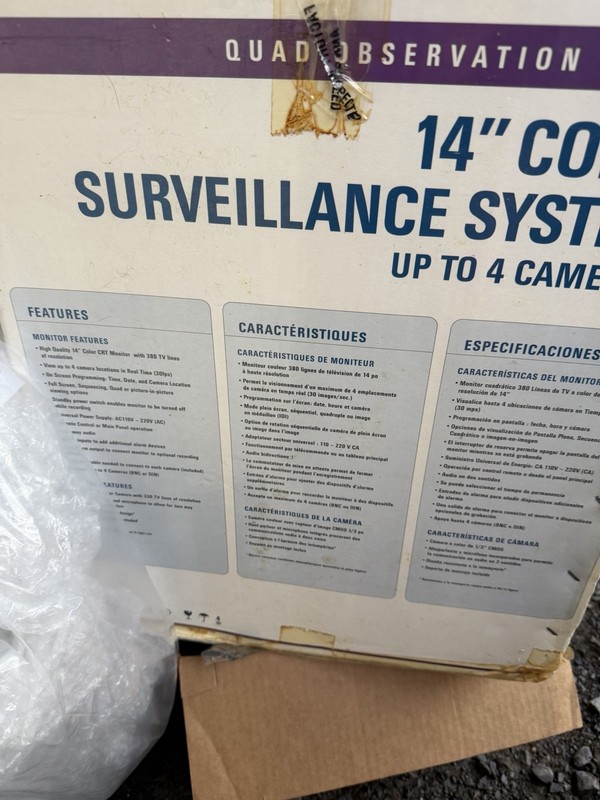 Sylvania 14” Color Surveillance System Up To 4 Cameras Quad Observation System gallery