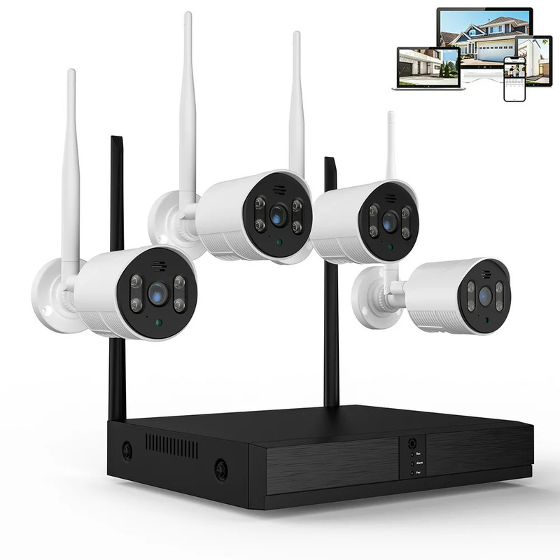TOPVISION 4Pcs Security Wired Camera System, 8CH 3MP NVR Home Security, 1080P IP