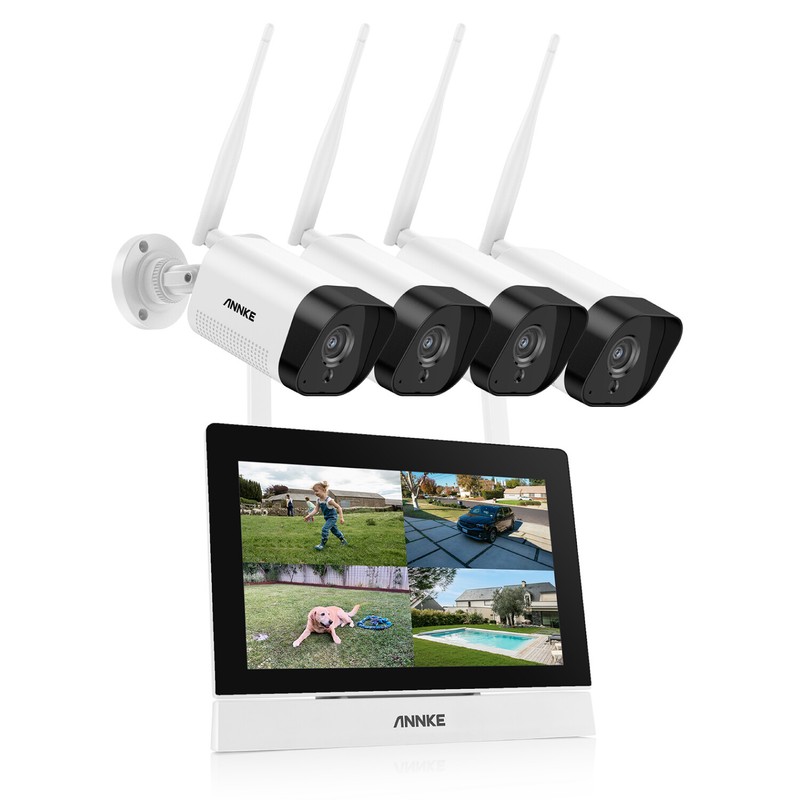 ANNKE HD 5MP Wireless AI Security Camera System 4CH 7" Monitor Two Way Audio P2P gallery