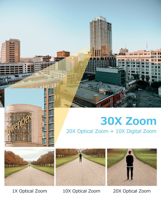 Jennov 4K 8MP PTZ POE 360° Camera Security Outdoor 20x Optical Zoom IP66 gallery