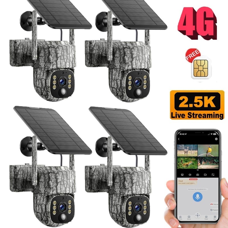 Solar Wireless Battery Trail Camera with 360° View Motion Activated Wildlife Cam