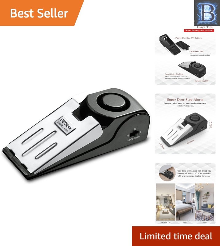 Loud 120DB Door Stop Alarm – Easy Install Security Solution for Travel & Home