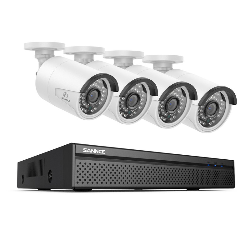 SANNCE HD 4K POE Security IP Camera System 8CH NVR Two Way Audio Human Detection