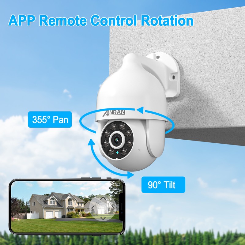 ANRAN 8MP Home Security Camera System Wired Pan/Tilt Outdoor 8CH NVR Kit 4TB HDD gallery