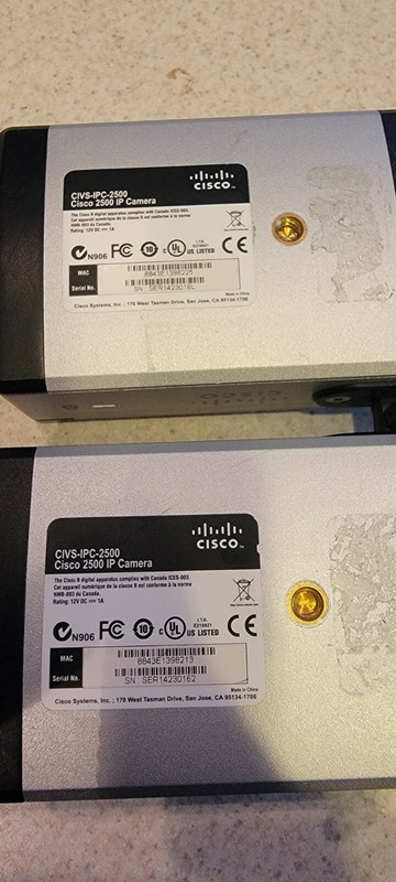 Lot of 2 - Cisco CIVS-IPC-2500 Video Surveillance 2500 Series IP Camera gallery