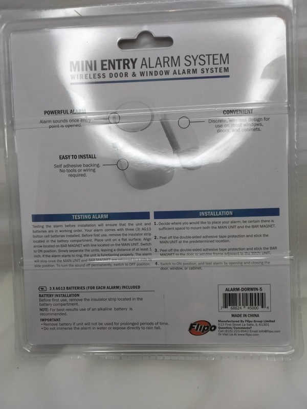 Flipo Security Mini Entery Alarm System Wireless Door & Window System gallery