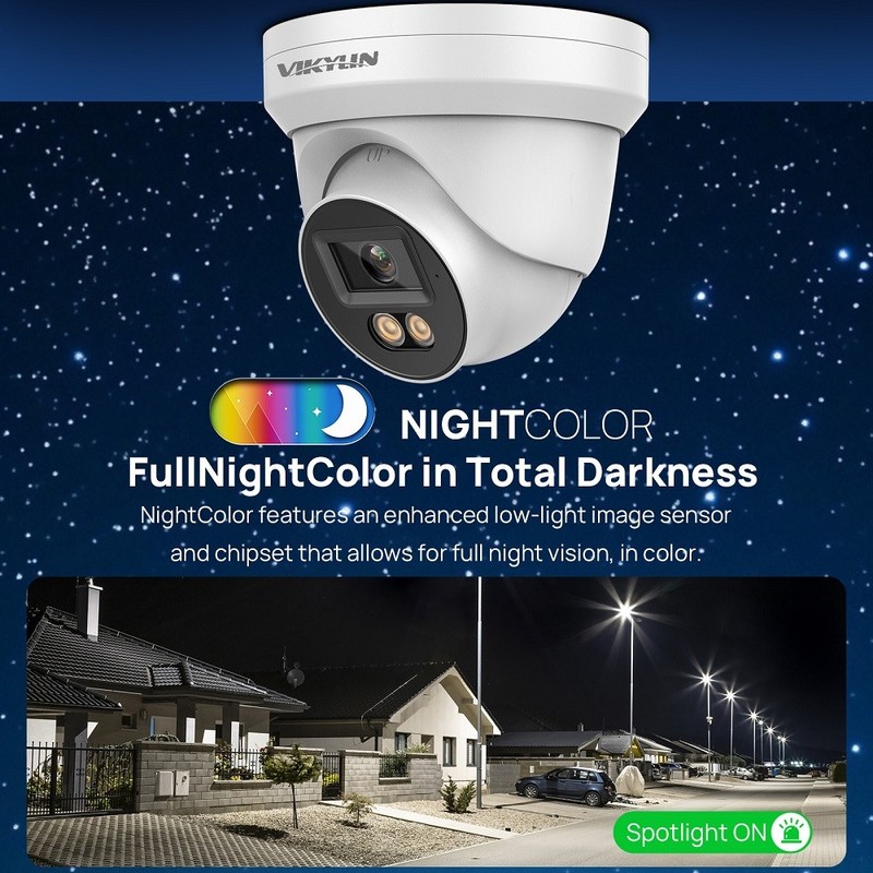 Vikylin 8CH 8POE 4K 8MP Outdoor Security Camera System Color Night Vision Lot gallery