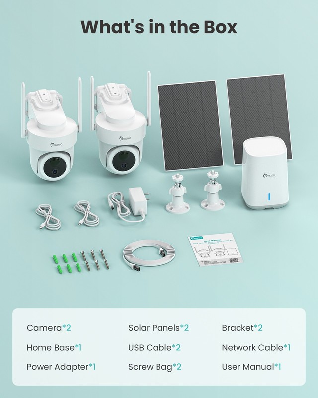 Camstro 4K Wireless Solar Battery Powered Security Camera System Auto Tracking gallery