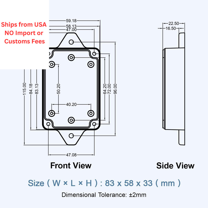 LMioEtool Junction Box with Clear Cover IP65 3.2"x 2.2"x 1.3", 2 packs gallery