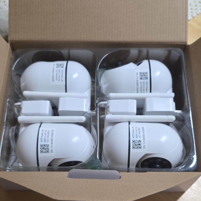 4x Smart PTZ Wireless Wi-Fi Surveillance Cameras White Indoor Outdoor