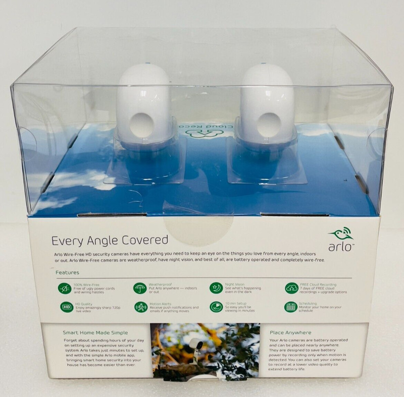 Arlo Wireless 2 Camera Security System by Netgear VMS3230H-100NAR, NEW gallery