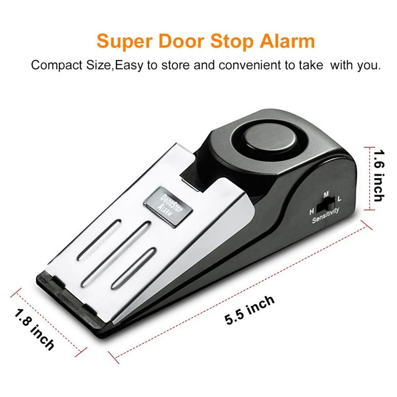 2 Pack Door Stop Alarm 120dB Security Stopper Travel Safety Home Anti-Theft gallery
