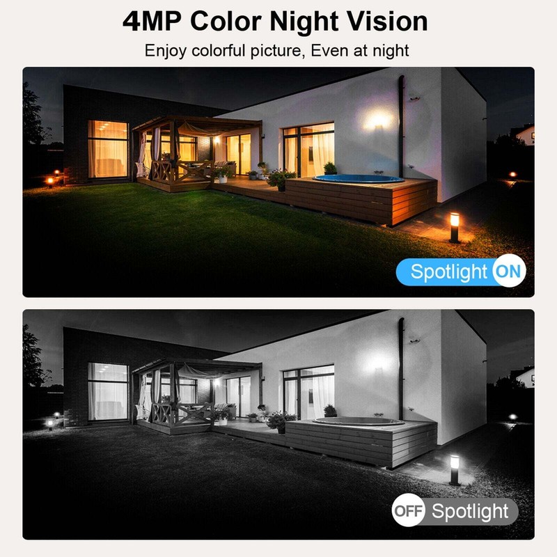 4MP Wireless Home Security Camera System Solar Wifi IP Cameras 10'' Monitor NVR gallery