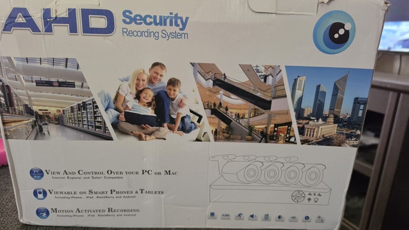 AHD Security Recording System 4CH DVR Kit w/ 4 Cameras, Motion, Day/Night, Audio