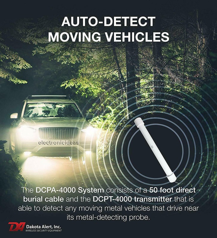 DAKOTA ALERT DCPA-4000 2 WIRELESS VEHICLE DETECT PROBES DRIVEWAY SECURITY ALARM gallery