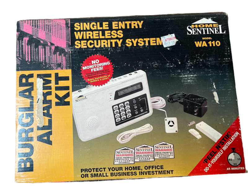 Home Sentinel Model WA110 Burglar Alarm Kit Single Entry Wireless Security Sys.