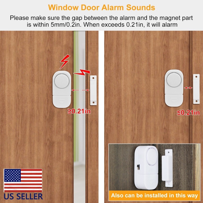 4pcs Wireless Home Window Door Burglar Security Alarm System Magnetic Sensor gallery