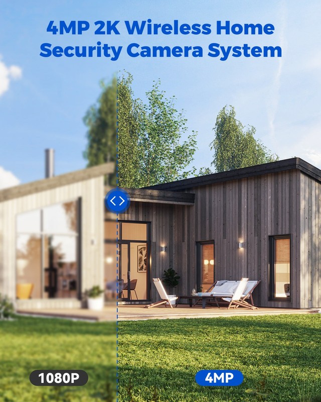 4MP Wireless Home Security Camera System Solar Wifi IP Cameras 10'' Monitor NVR gallery