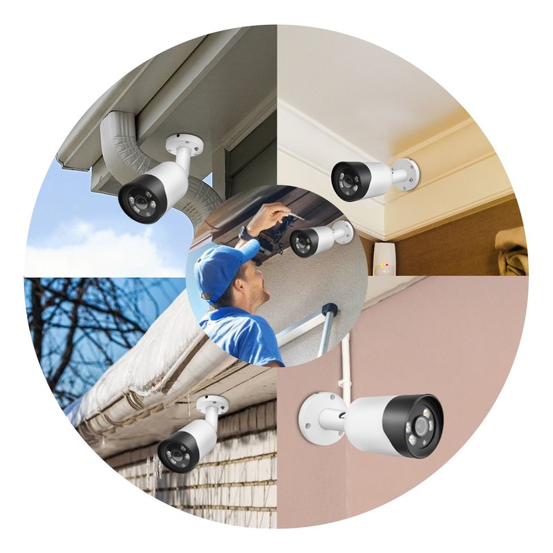 VIKYLIN 8CH 8POE NVR Systems 24h Full Color Mini Bullet/Turret 8MP IP Camera Lot gallery