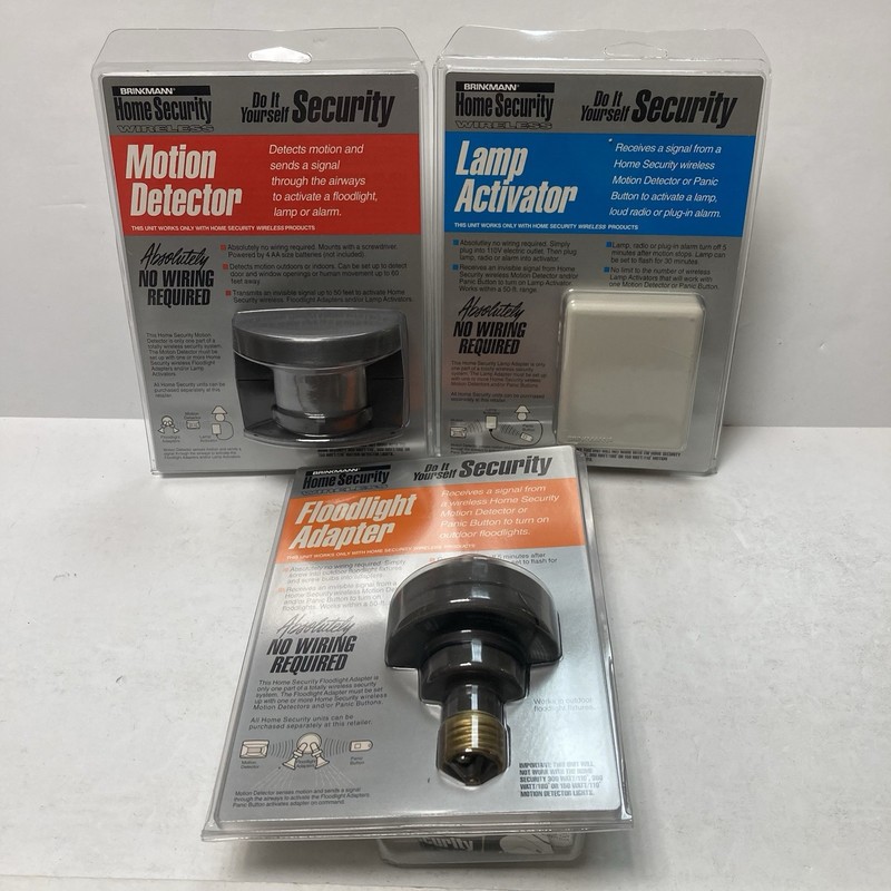 Brinkmann Home Security Wireless Motion Detector Lamp Activator Floodlight Adapt
