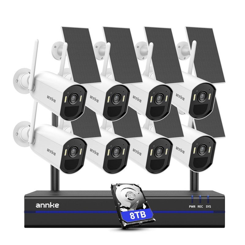 ANNKE 8CH 4MP Wireless Security Camera System Solar Battery Powered 2 Way Audio gallery