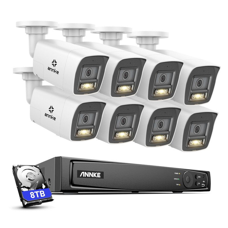 ANNKE 3K 5MP POE Color Night Security Camera System Two-Way Audio 12MP 8CH NVR gallery
