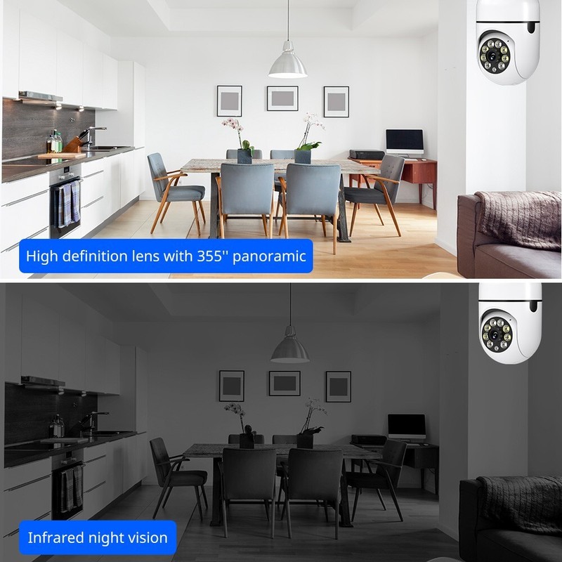 1080P E27 Light Bulb Camera Wireless WiFi Night Vision 360° Cam Home Security US gallery