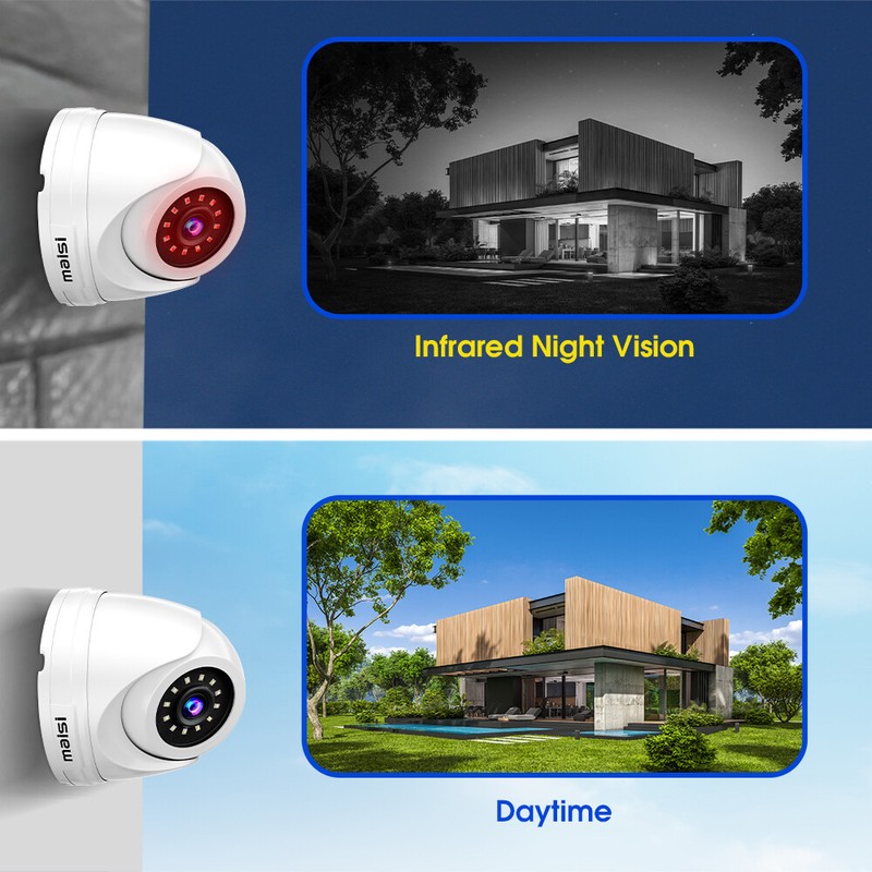 5MP 8CH DVR HD 24/7 Home Outdoor Security Camera CCTV System IR Waterproof 500gb gallery