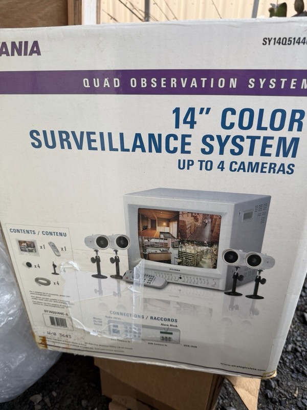 Sylvania 14” Color Surveillance System Up To 4 Cameras Quad Observation System gallery