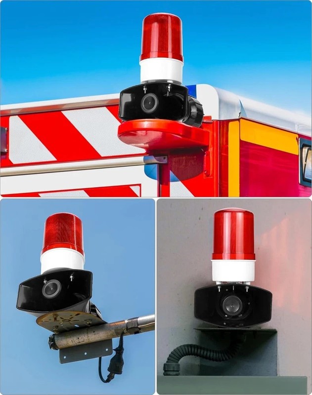 AC110V LED Alarm Siren 115dB Flashing Light 60W Warning System for Factory gallery