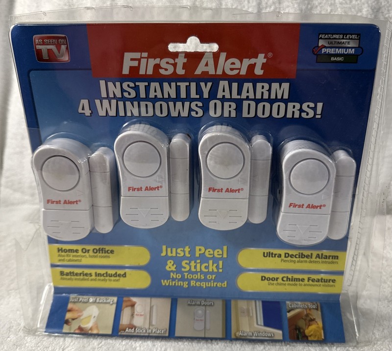 First Alert Instant Alarm Windows or Doors Peel Stick NEW & SEALED #18