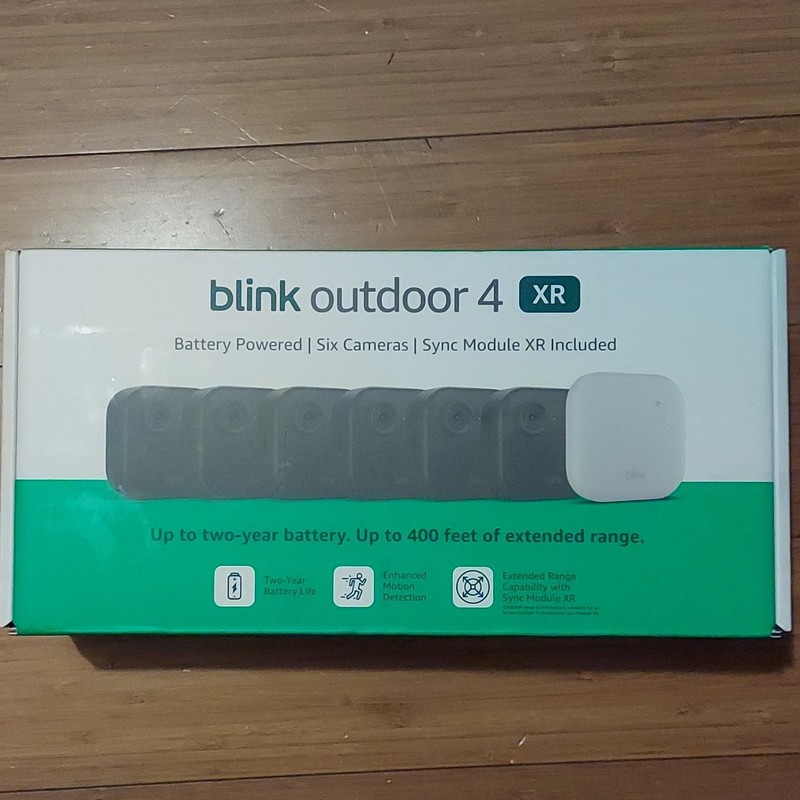 Blink Outdoor 4 XR Wireless Battery Camera System, 6 Cameras + Sync Module XR