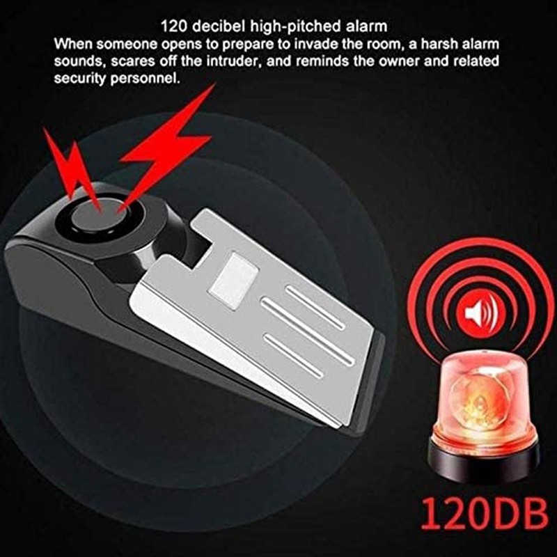 3PCS 120db Door Stop Alarm Floor Wedge Door Stop Siren for Home Travel Apartment gallery