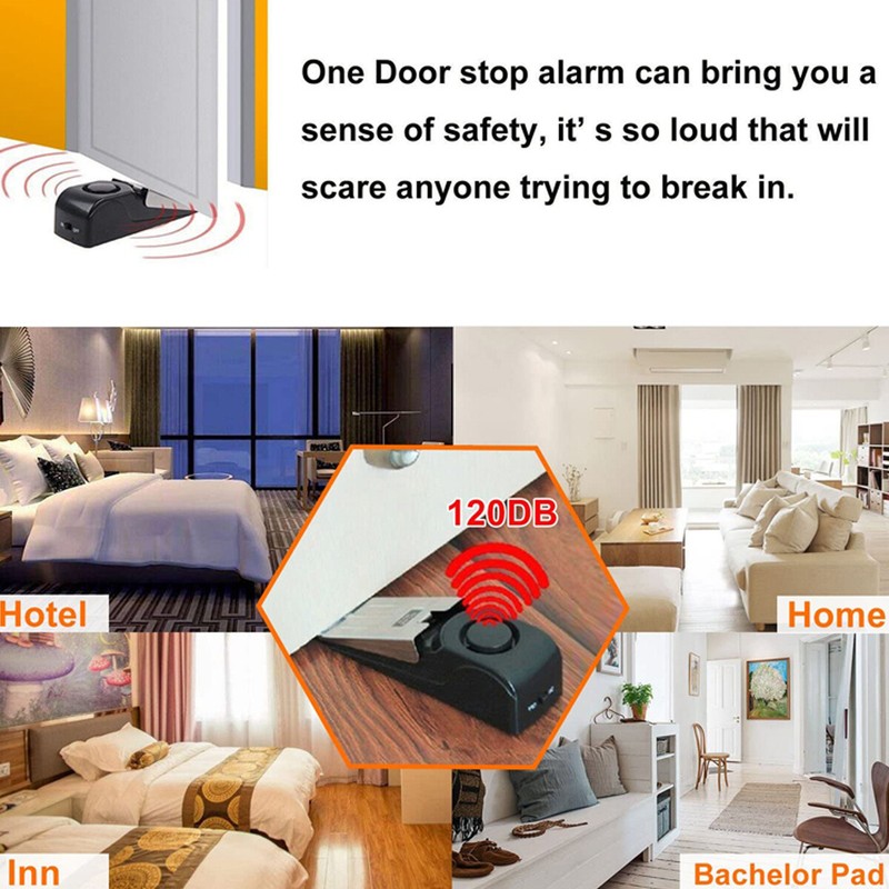 2 Pack Door Stop Alarm 120dB Security Stopper Travel Safety Home Anti-Theft gallery